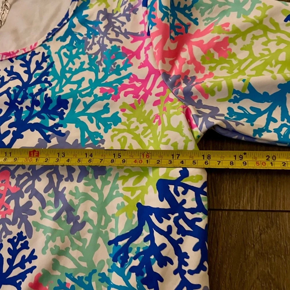 Lulu B Coral Reef Print Cooling UPF50 Top NWT Size Small new with tags resort - Picture 7 of 12